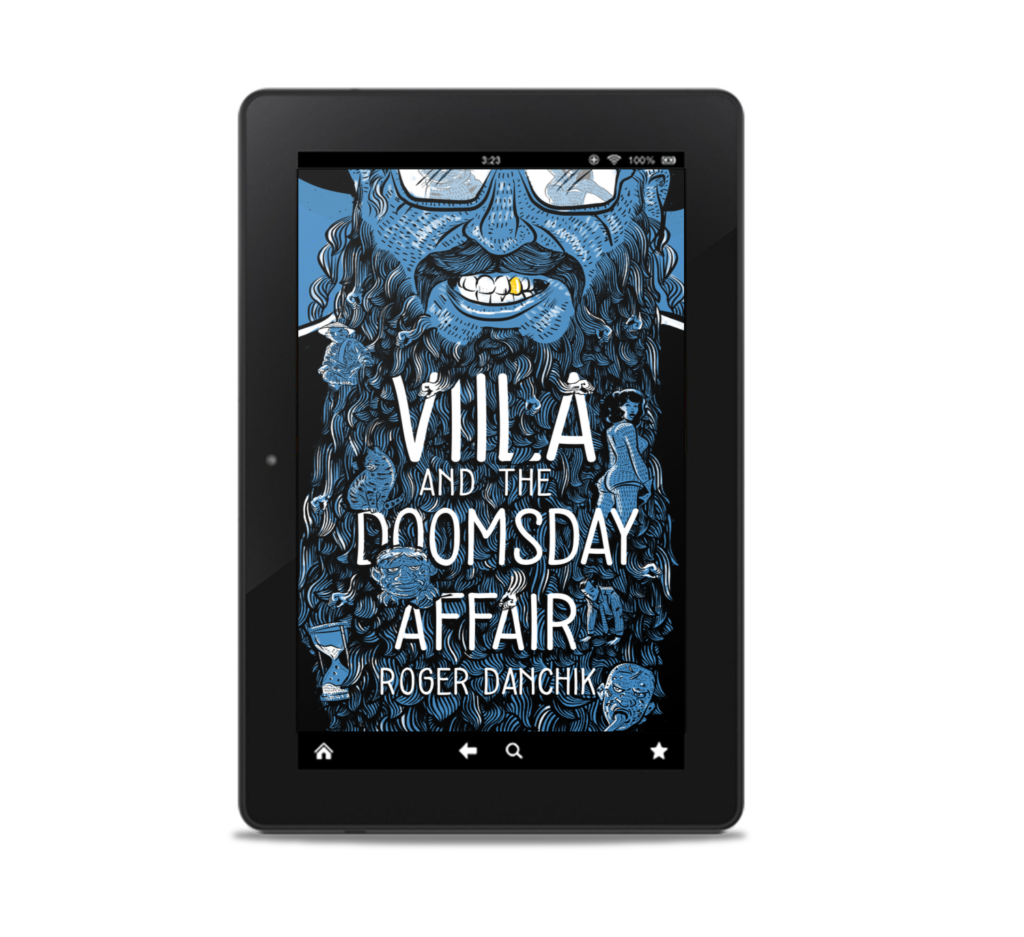 Mock tablet image of Viila and the Doomsday Affair